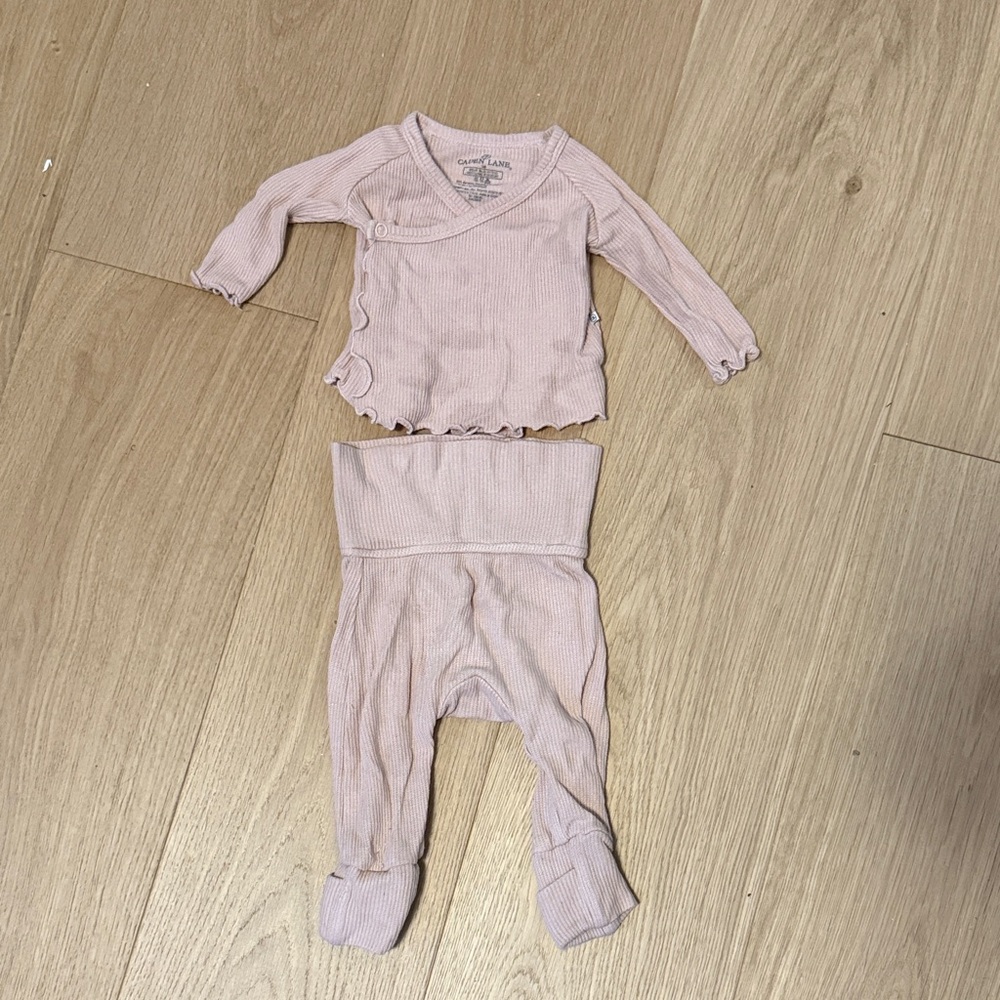 Caden Lane 2pc Waffle Crossover Top & Bottom | Pink Fawn